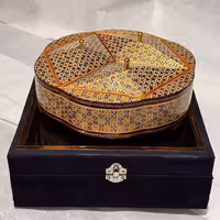 شکلات خوری خاتم کاری به همراه جعبه مخمل