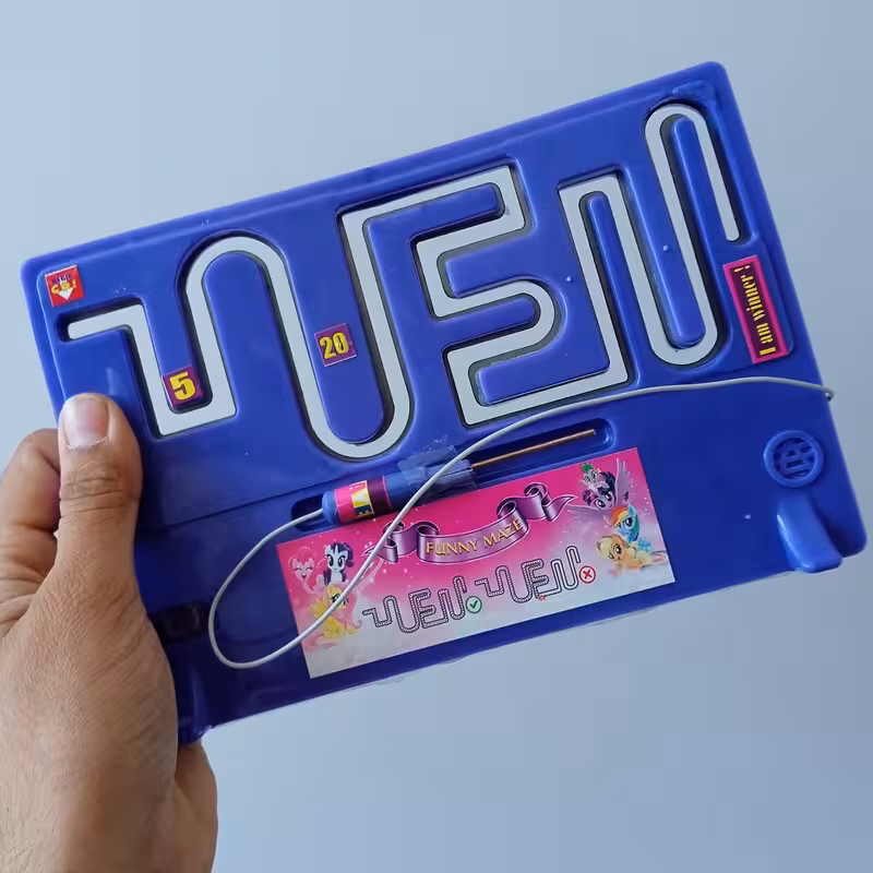 اعصاب سنج باطری خور  چراغ دار و صدا دار در سه رنگ بنفش نارنجی و سبز بازی آموزشی و سرگرمی بازی فکری