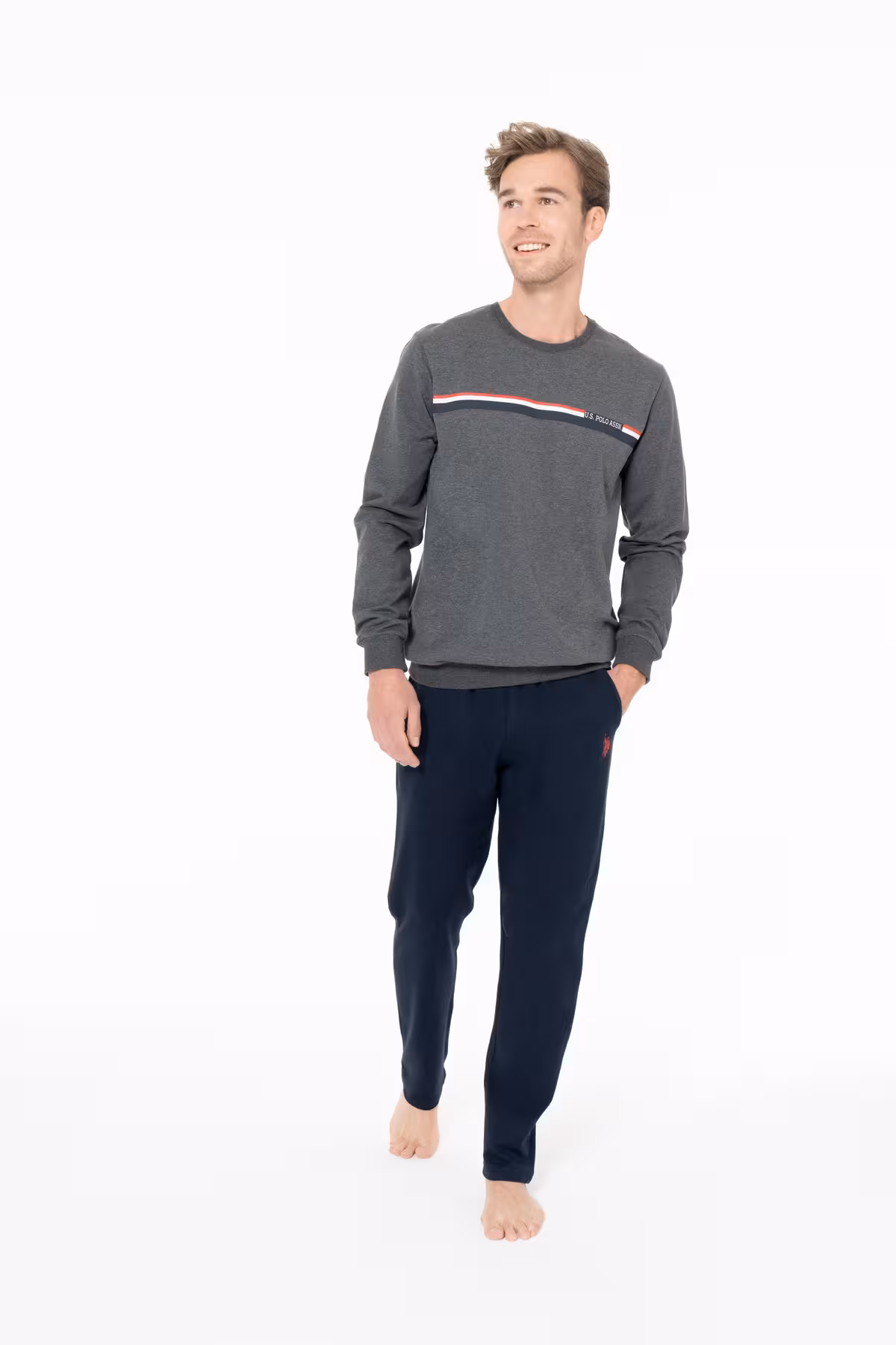 ست پیژامه مردانه لباس خواب گردنبند دوچرخه مردان ANTHRACIT ANTHRACITE BATDN18M92C5 SANT U.S. Polo Assn.