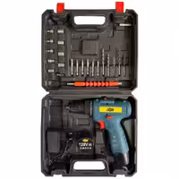 دریل پیچ گوشتی شارژی سه نظام 10 میلیمتری 128 ولت جاب مدل JB-128 POWER X مجموعه 40 عددی