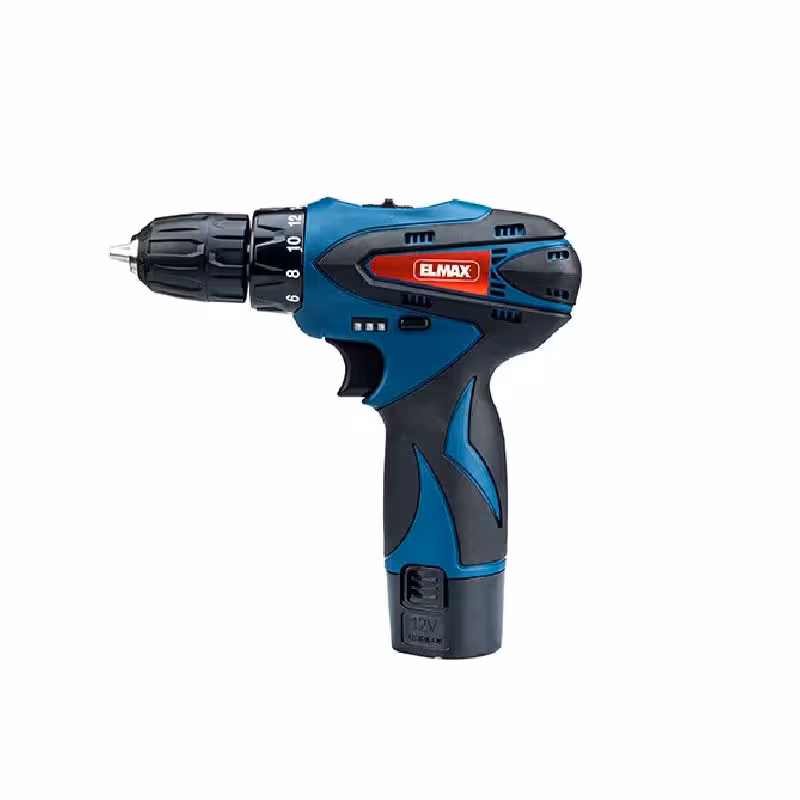 دریل شارژی 12 ولت 10 میلی‌متر دو دور خانگی با BMC المکس C.D 210