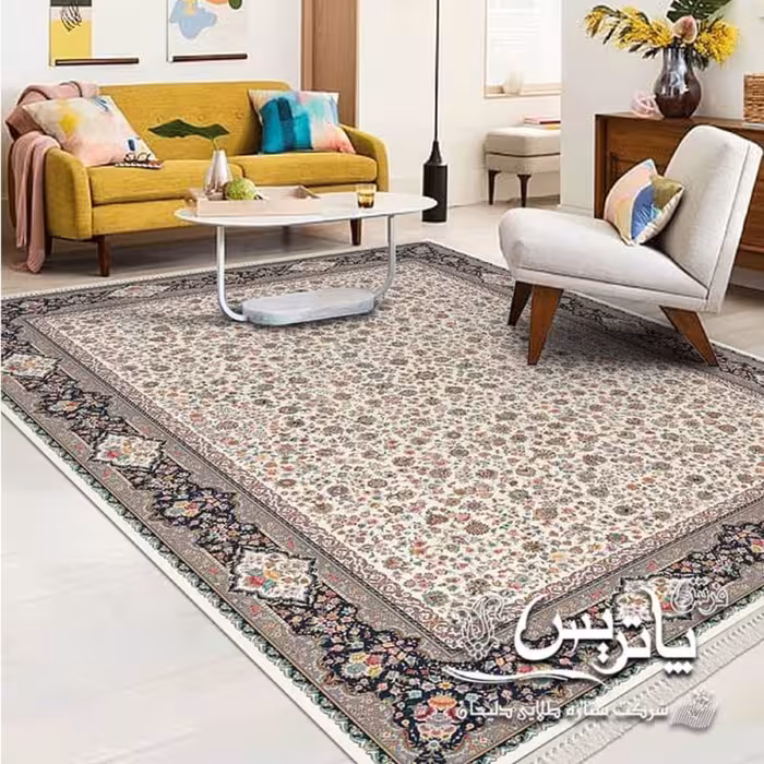 فرش پاتریس 1200شانه  طرح افشان مهربان گل کرم 12متری