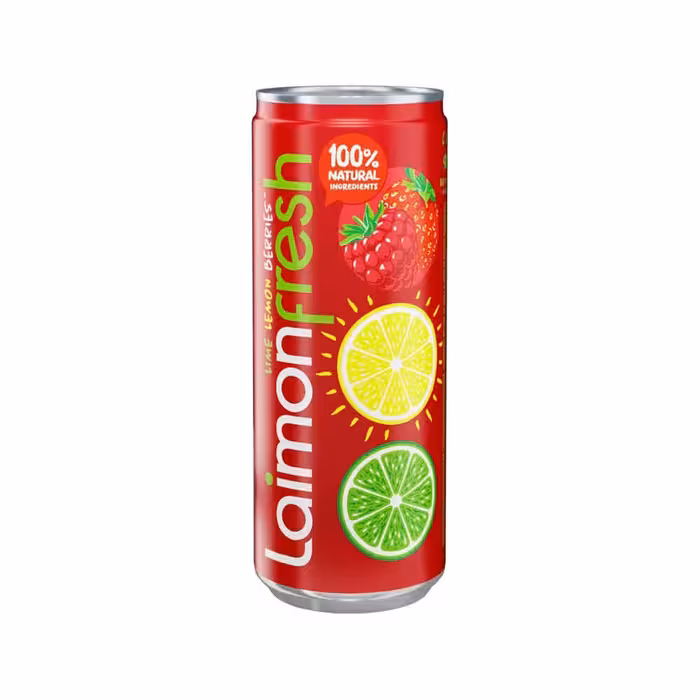 نوشیدنی گازدار لایمون فرش با طعم مرکبات و توت حجم 330 میل