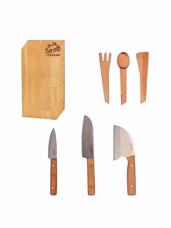 ست چاقو و تخته هفت تکه صربستانی life camp مشخصات  خرید محصول