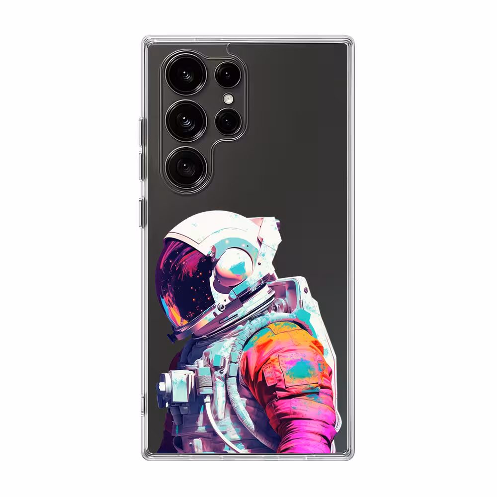 قاب شفاف چاپی طرح فضانورد مدل Astronaut کد T0001 برای سامسونگ
