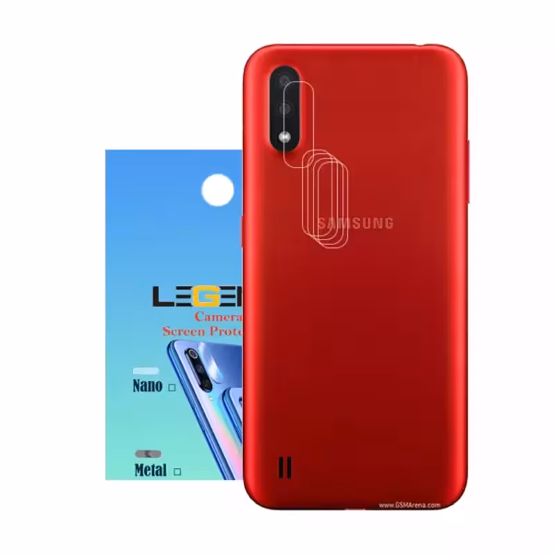 محافظ لنز دوربین لجند مدل نانو گلس مناسب برای موبایل سامسونگ Galaxy A01 بسته 5 عددی