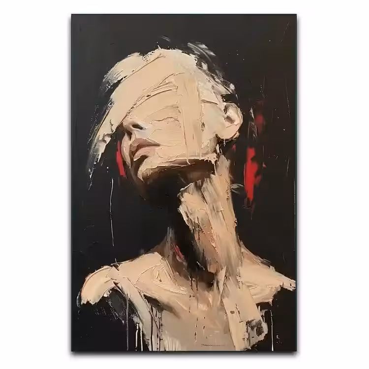 تابلو نقاشی انتزاعی چهره زن