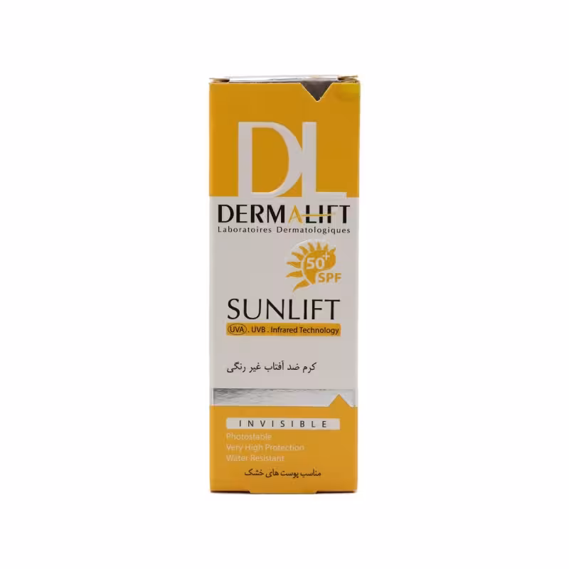کرم ضد آفتاب پوست خشک غیر رنگی SPF50 سان لیفت درمالیفت