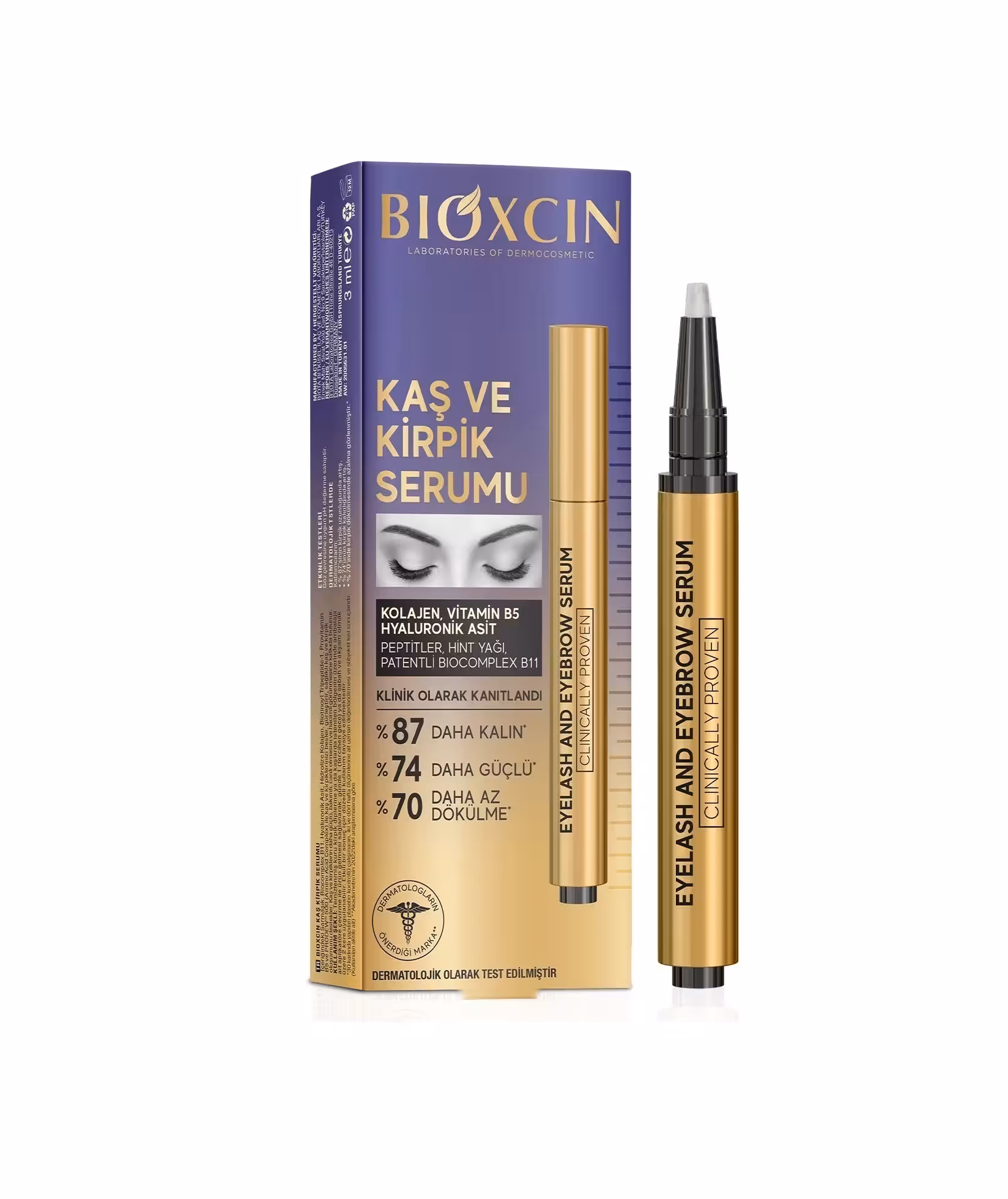 سرم تقویت مژه و ابروی بیوکسین حجم 3 میل BIOXCIN