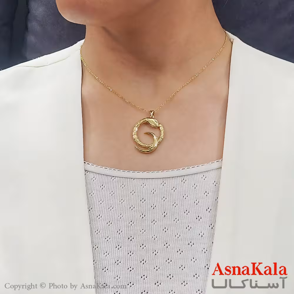 گردنبند ترند استیل مدل مارجدید طلایی کد GNB16714W