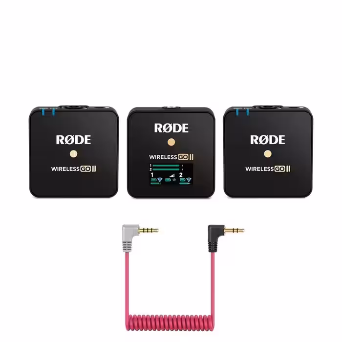 ست میکروفن بی سیم رود مدل Rode Wireless Go II همراه با کابل اتصال موبایل 3.5mm Rode SC7
