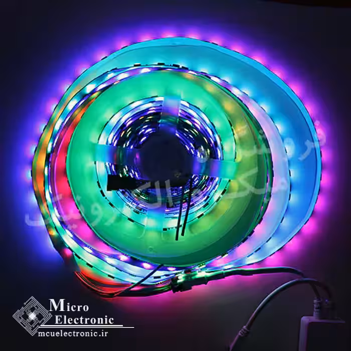 ال ای دی نواری مولتی کالر WS2811b برنامه پذیر 12 ولت حلقه ی 5 متری