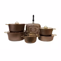 سرویس قابلمه یونیک فلورانس هفت رنگ 12 پارچه درب فلت UN-8414