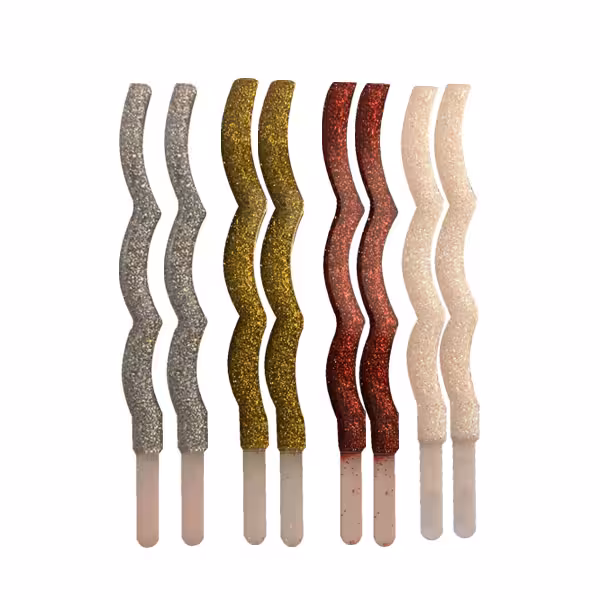 شمع تولد موجی اکلیلی چهاررنگ HI بسته 8 عددی