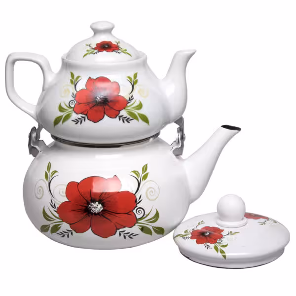 ست کتری و قوری لعابی راسا