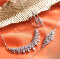 سرویس نقره جواهری زنانه کد 60381