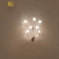 دیوار کوب 9 شاخه باکارات شید دار کریستالی