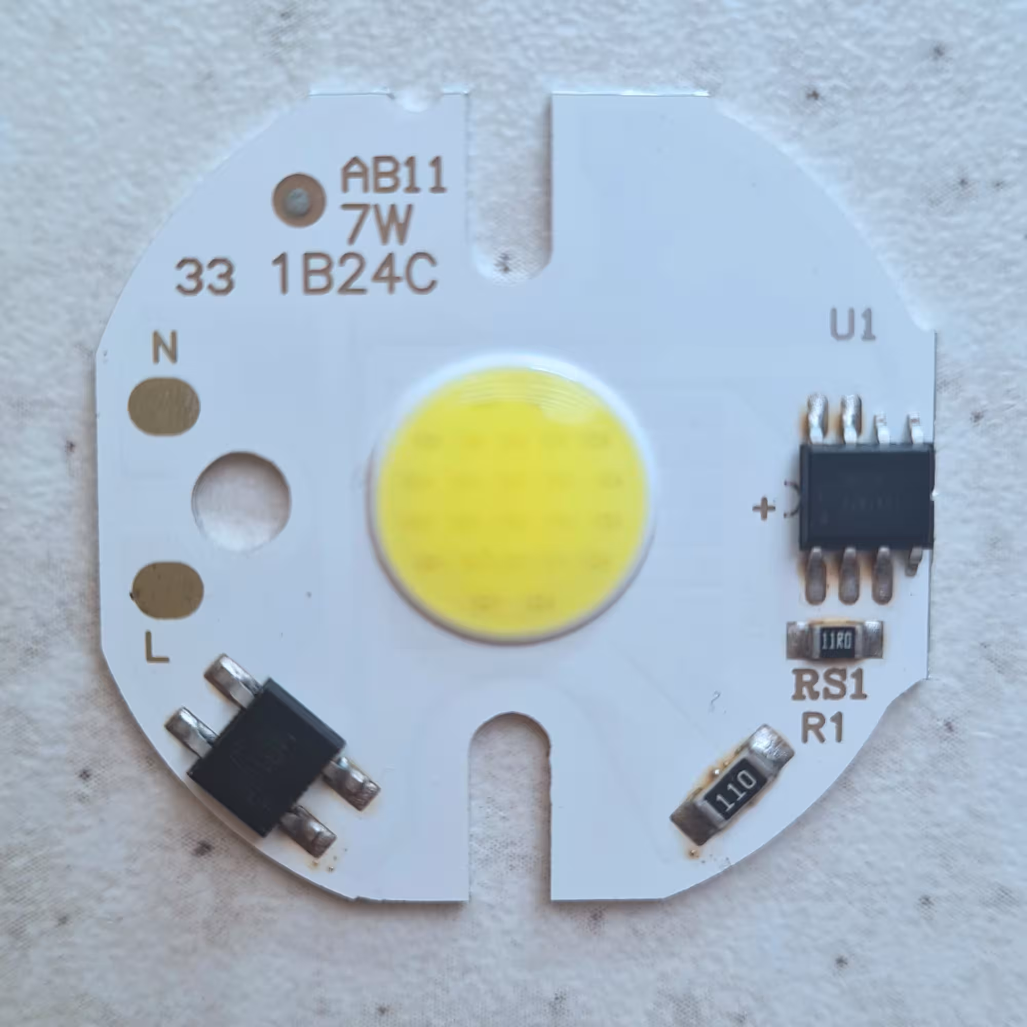 چیپ ال ای دی 7 وات ماژول دی او بی لامپی 220 ولت مستقیم رنگ سفید مهتابی جهت تعمیر لامپ   chip  dob 7w  220v  