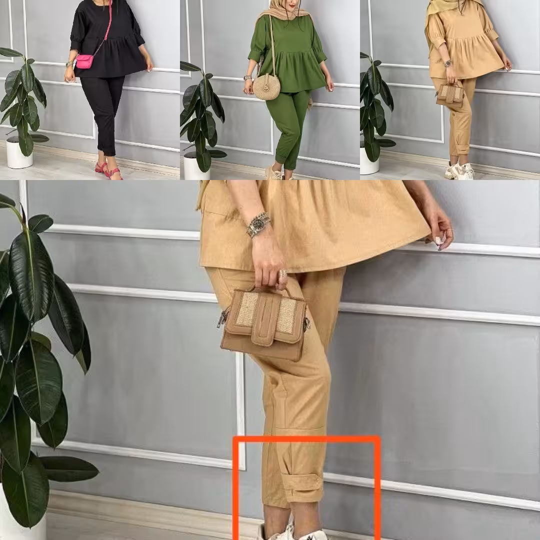 ست مانتو شلوار زنانه مدل تارا جنس ابرو بادی مناسب تابستان ارسال رایگان