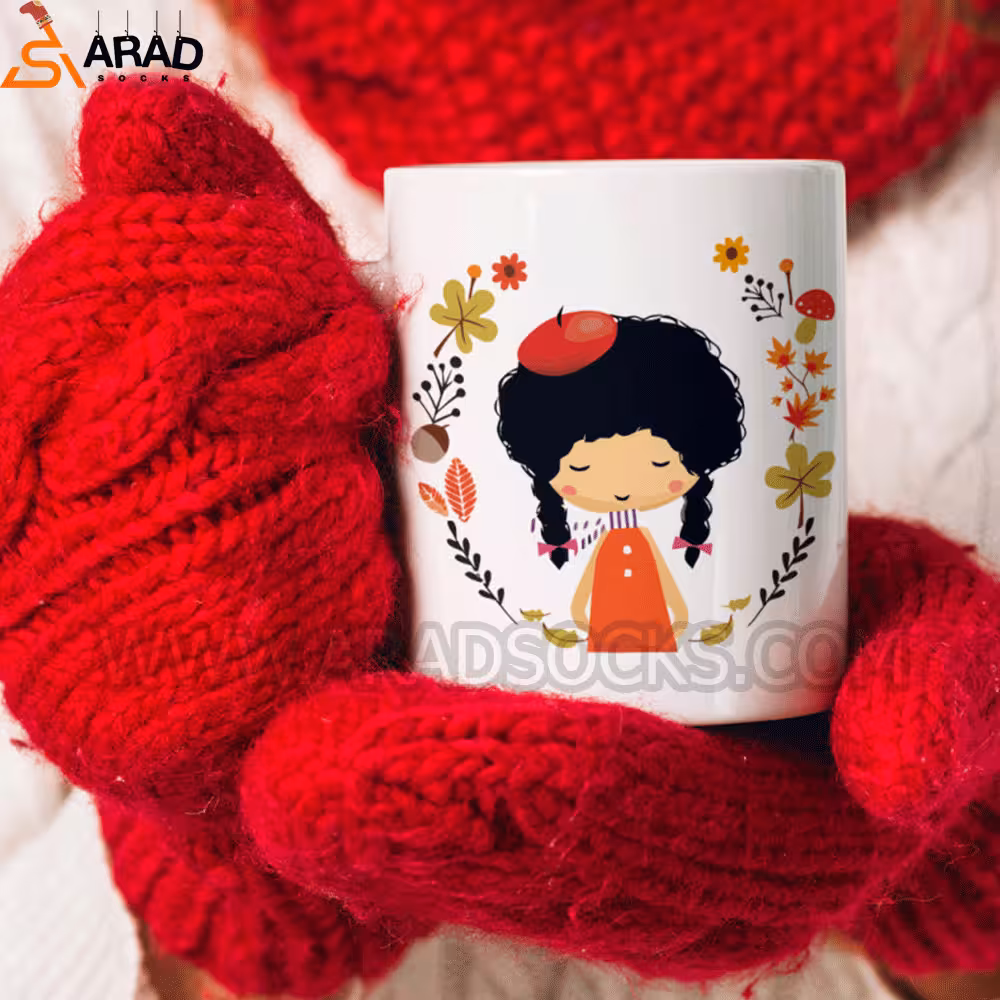 ماگ سرامیکی طرح دختر و پاییز