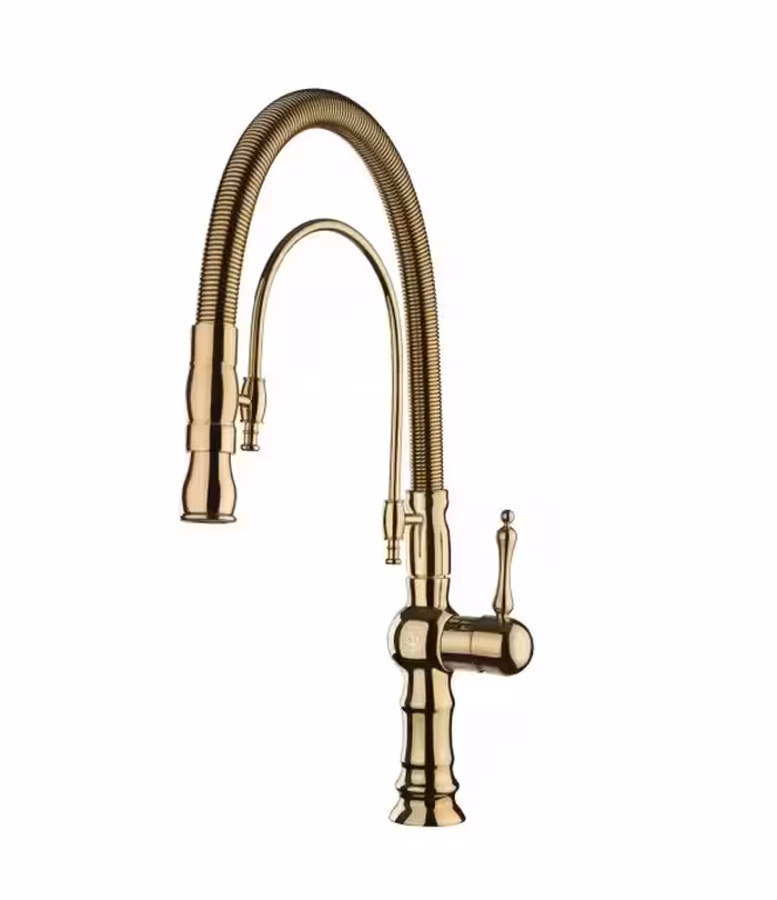 شیر ظرفشویی فنری طلایی مدل هانزا