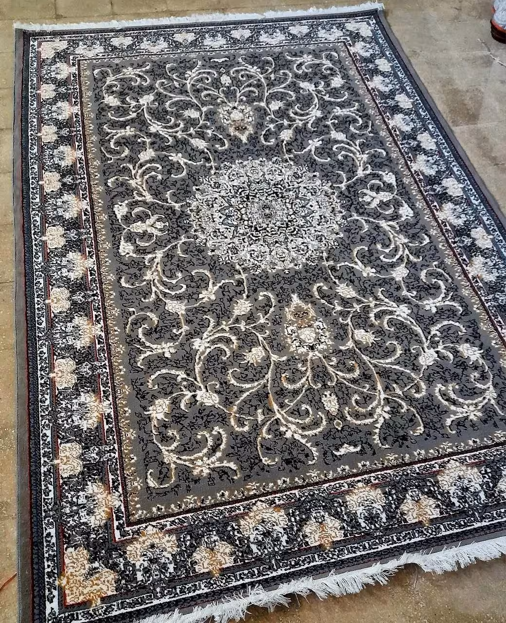 فرش طرح تلناز  700 شانه طوسی  9 متری فرش ارزان