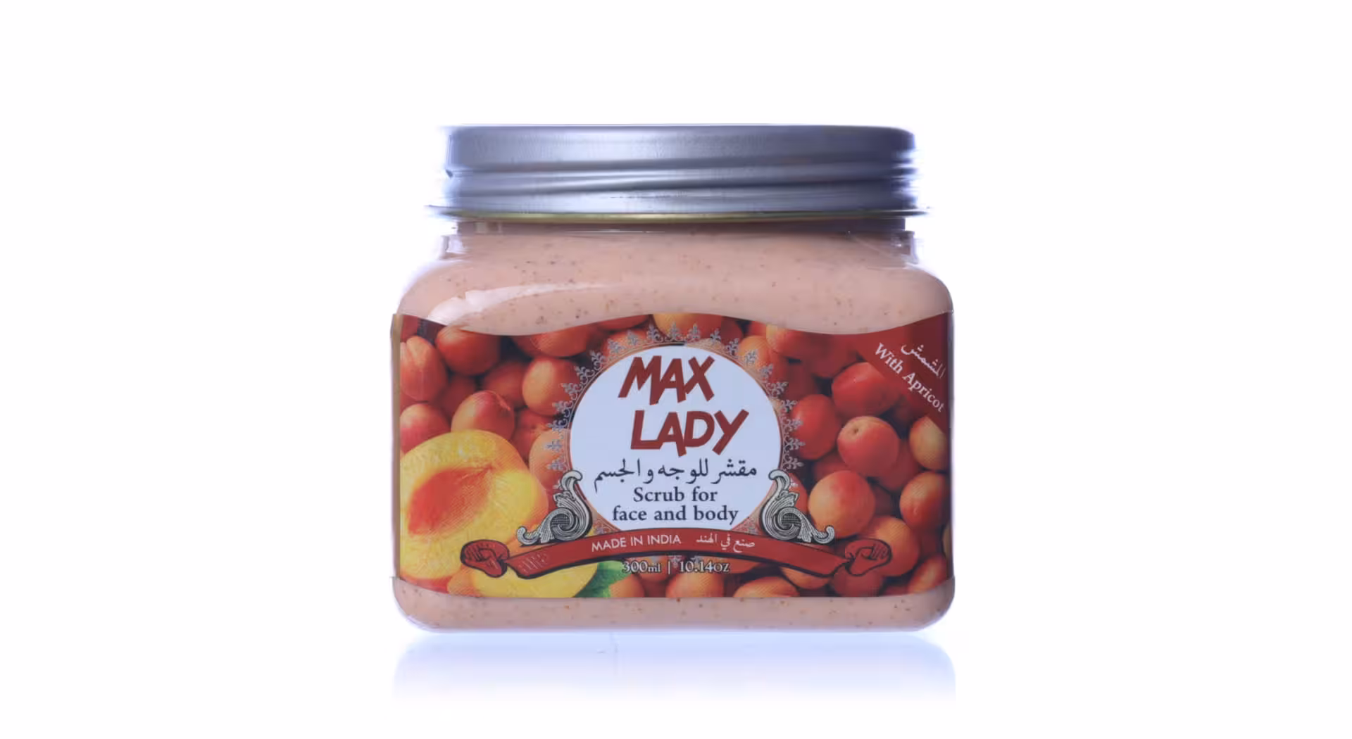 اسکراب شنی صورت و بدن زردآلو مکس لیدی 300ml