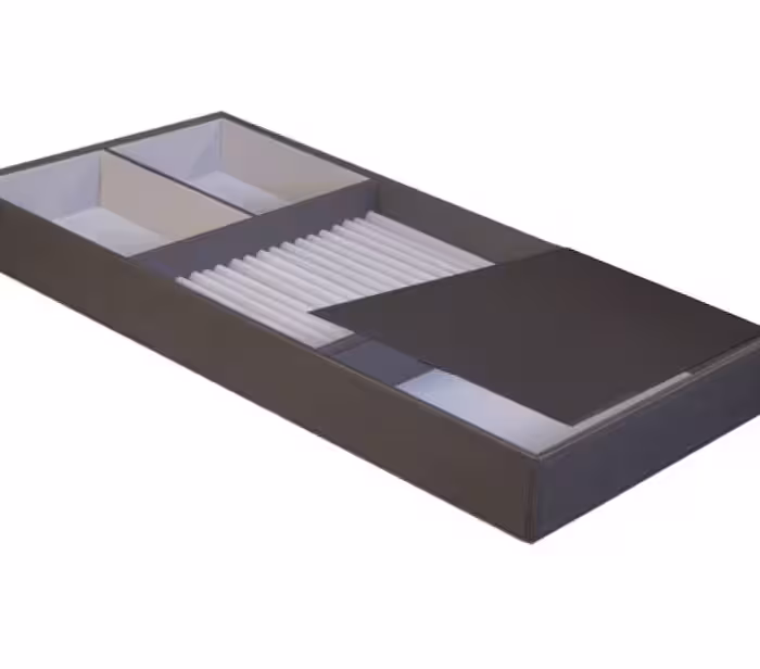 باکس زیور آلات چرم کامپکت داخل کشو  سری 3 رنگ موکا سایز 60 فانتونی کد J668