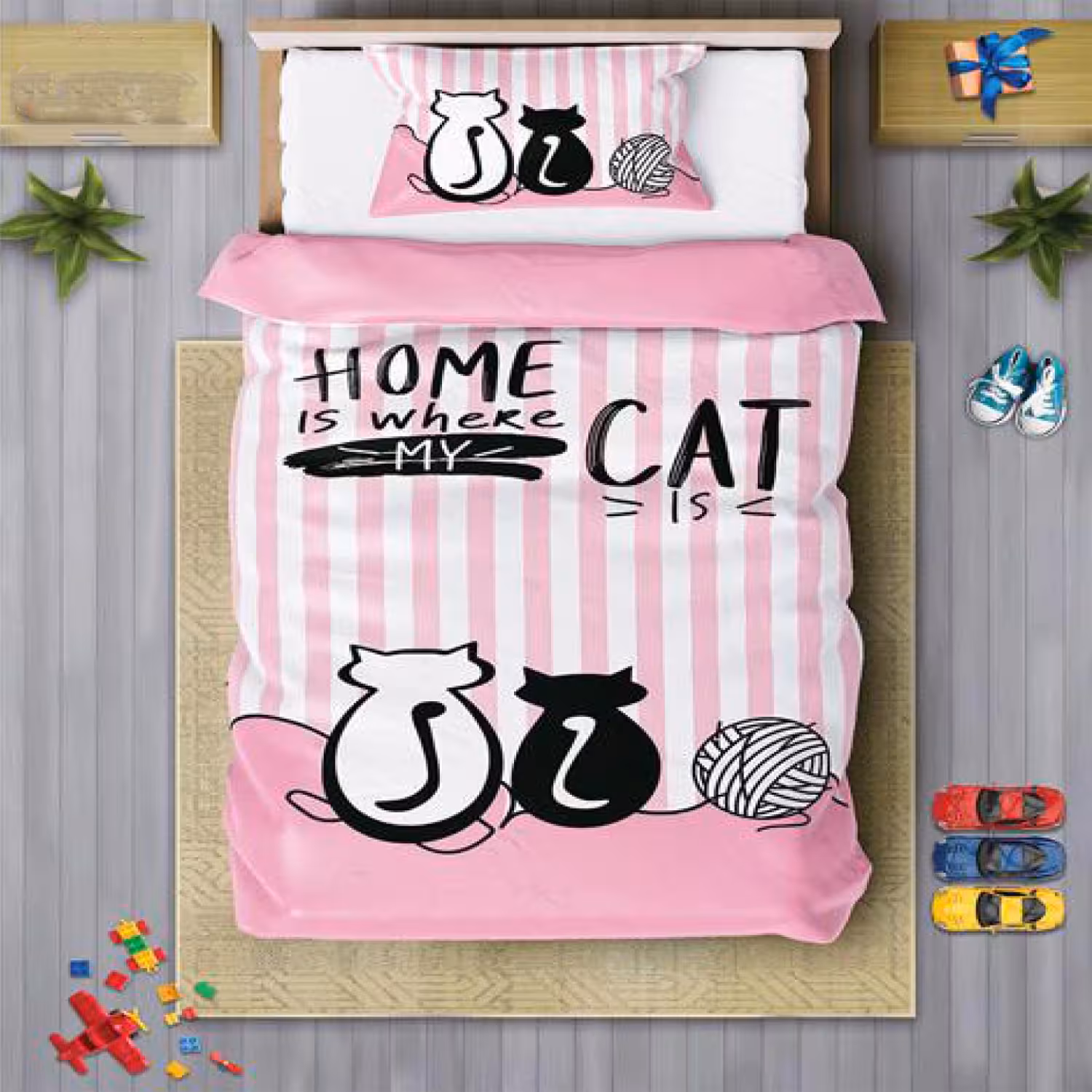 سرویس روتختی دخترانه چیداری مدل 7230 یک نفره چهار تکه