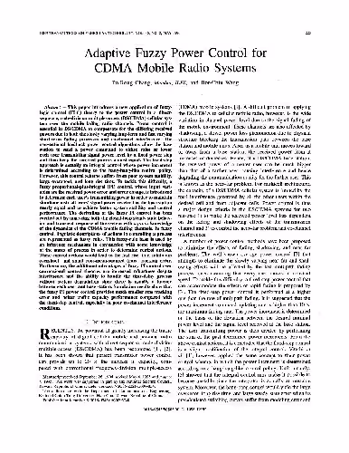 خرید و دانلود نسخه کامل کتاب Adaptive Fuzzy Power Control for CDMA Mobile Radio Systems