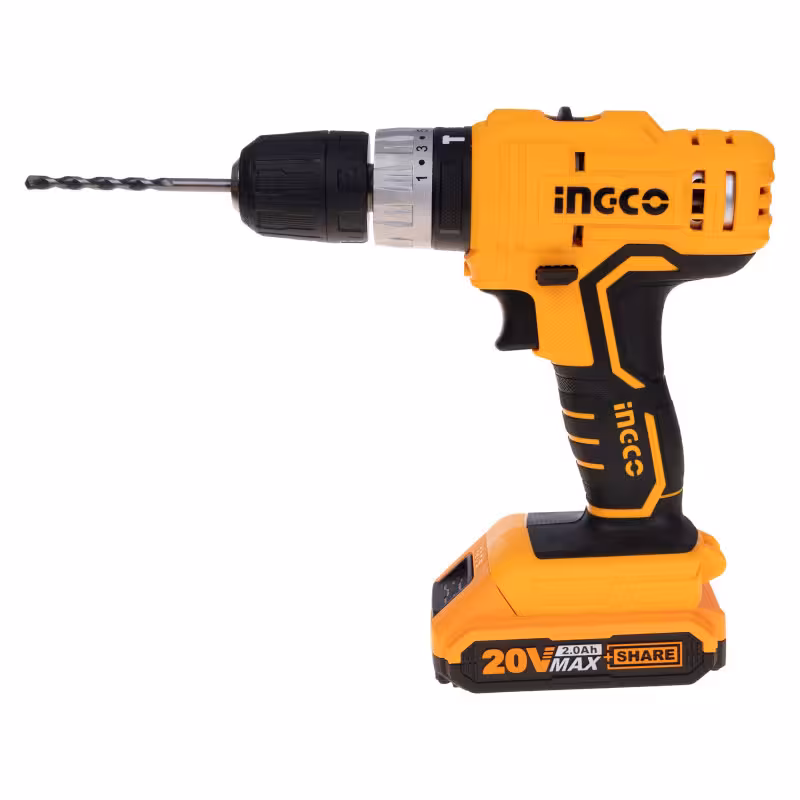 دریل پیچ گوشتی شارژی 20 ولت چکشی 2 باطری اینکو CIDLI20012
