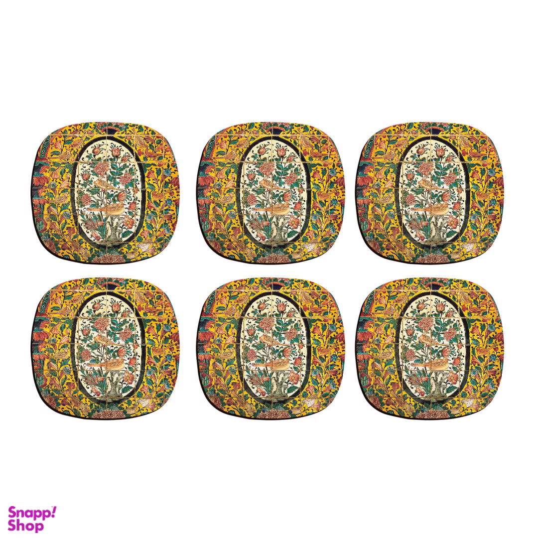 زیر لیوانی ترمه طراحان ایده مدل مرغ های مینیاتوری کد TRM522 بسته 6 عددی