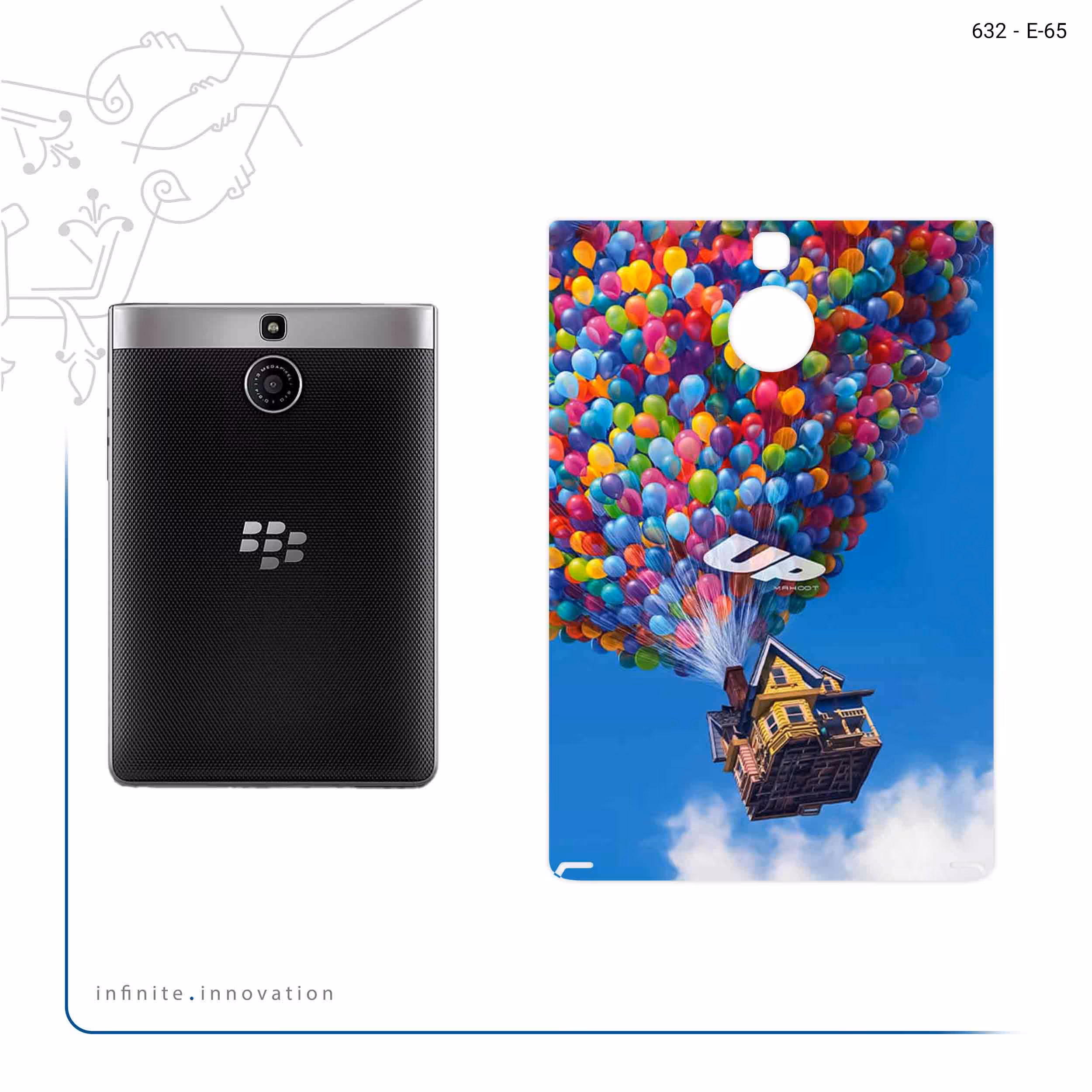 برچسب پوششی ماهوت مدل UP مناسب برای گوشی موبایل بلک بری Passport Silver Edition