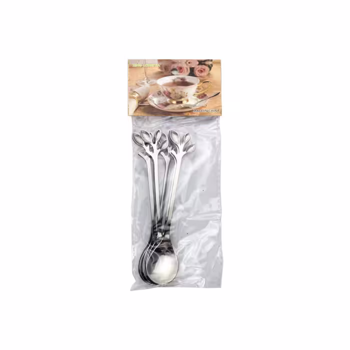 قاشق چای خوری مدل برگ کد 502 بسته 6 عددی
