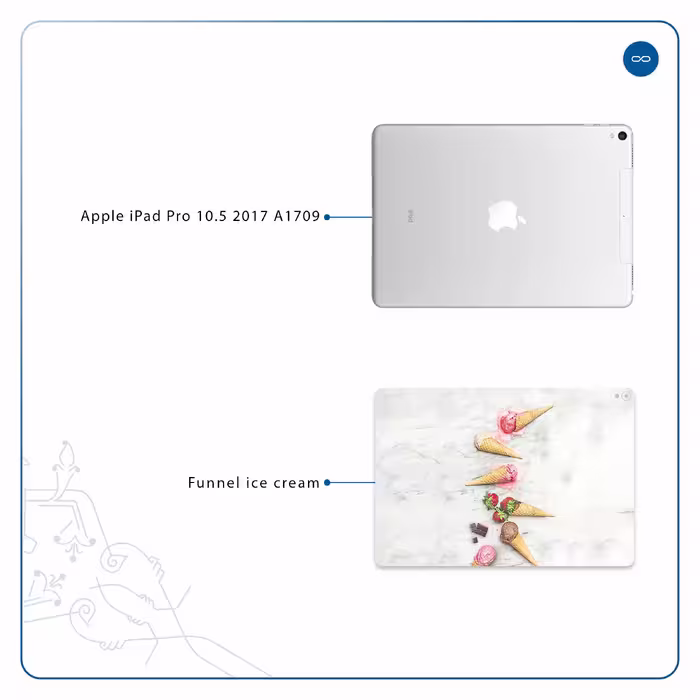 برچسب پوششی ماهوت مدل Funnel ice cream مناسب برای تبلت اپل iPad Pro 10.5 2017 A1709