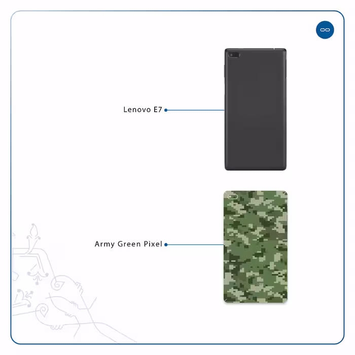 برچسب پوششی ماهوت مدل Army-Green-Pixel مناسب برای تبلت لنوو E7