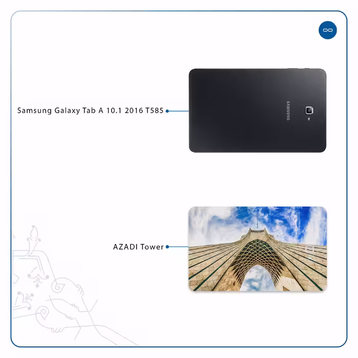 برچسب پوششی ماهوت مدل AZADI-Tower مناسب برای تبلت سامسونگ Galaxy Tab A 10.1 2016 T585