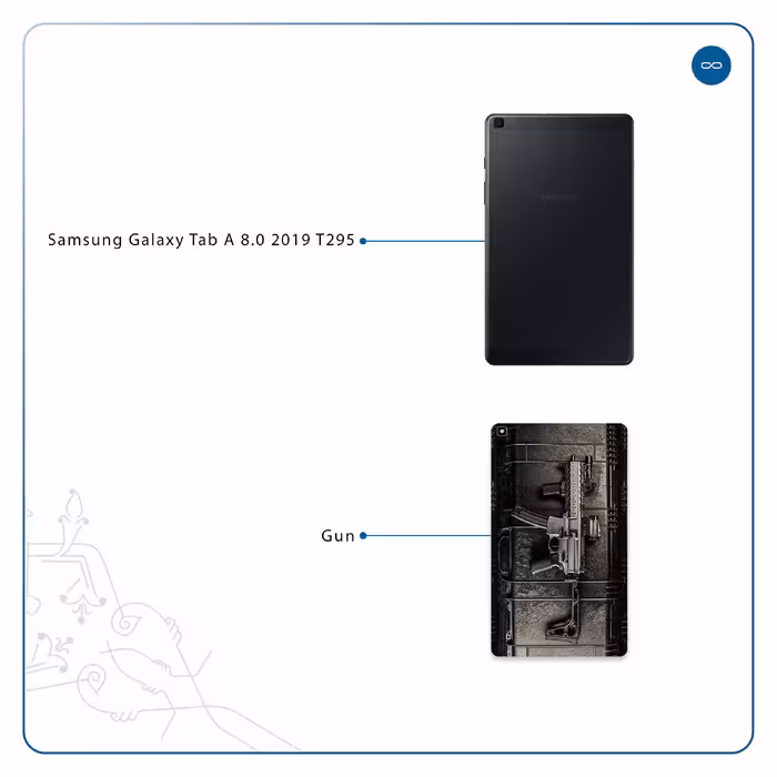 برچسب پوششی ماهوت مدل Gun مناسب برای تبلت سامسونگ Galaxy Tab A 8.0 2019 T295
