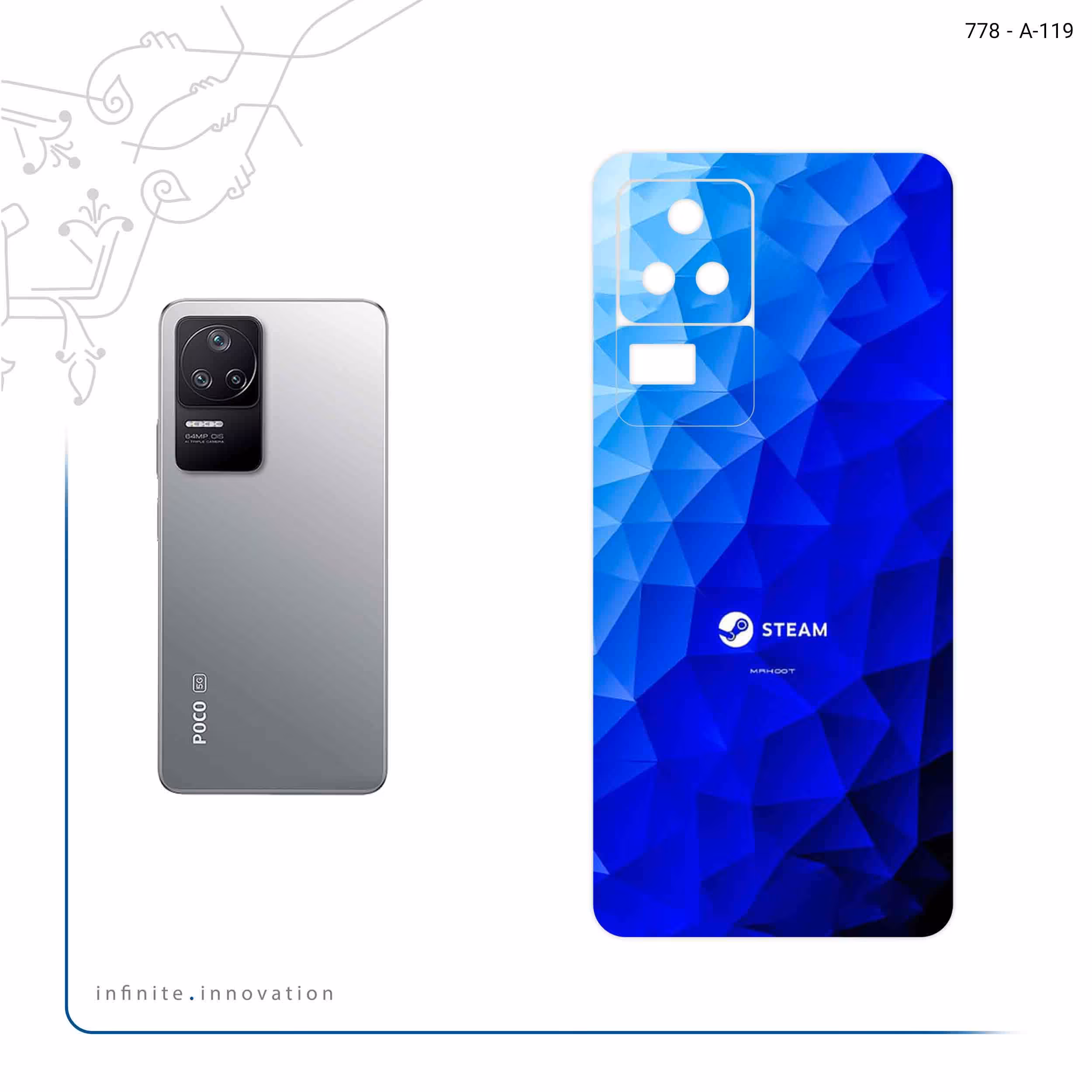 برچسب پوششی ماهوت مدل STEAM Game Consol مناسب برای گوشی موبایل شیائومی Poco F4 5G