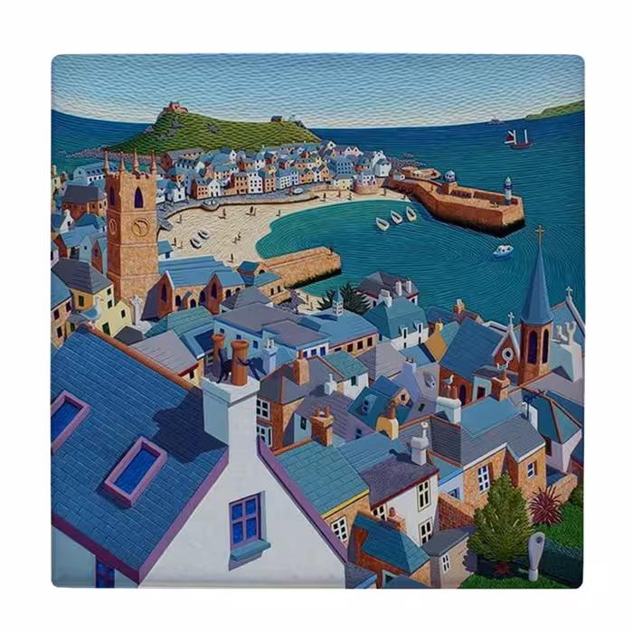 زیر لیوانی طرح نقاشی شهر ساحلی کد    4018554_2437