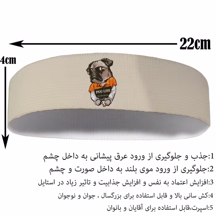 هدبند ورزشی آی تمر مدل سگ پاگ کد 145