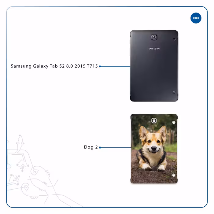 برچسب پوششی ماهوت مدل Dog-2 مناسب برای تبلت سامسونگ Galaxy Tab S2 8.0 2015 T715