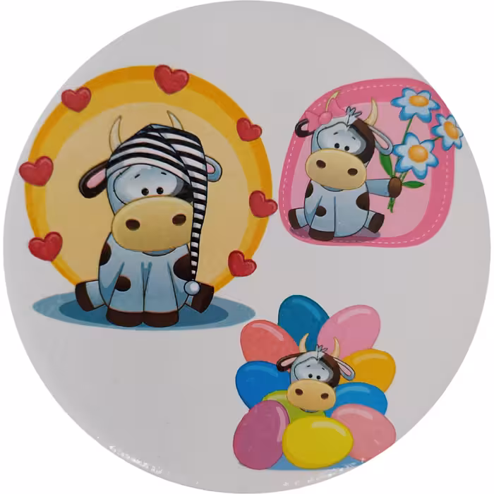 بشقاب دیوارکوب سفالی مدل رویای کودکانه کد 3 مجموعه 3 عددی