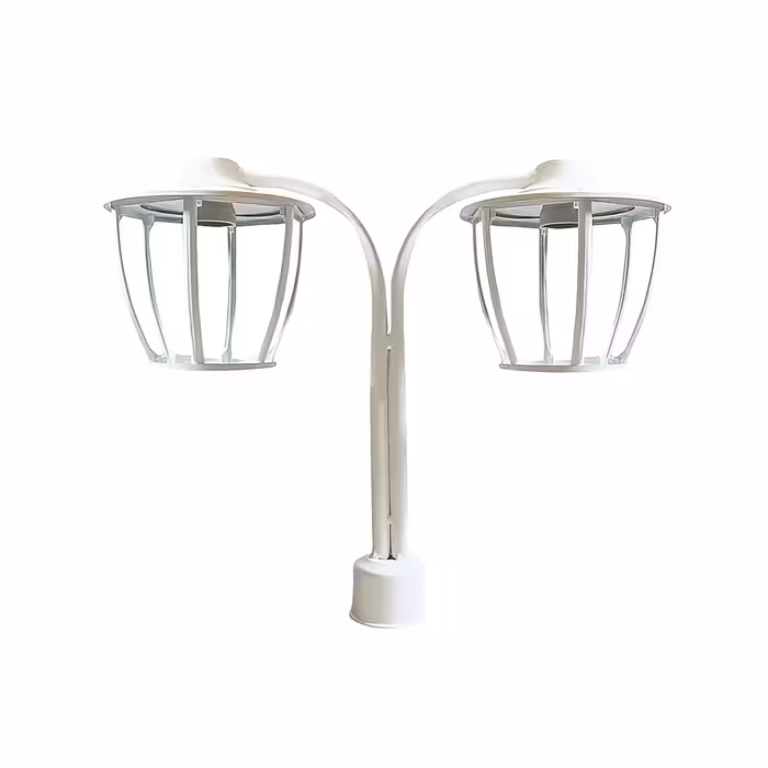 چراغ پارکی مدل سرلوله دو شاخه فلزی P-2Cpo
