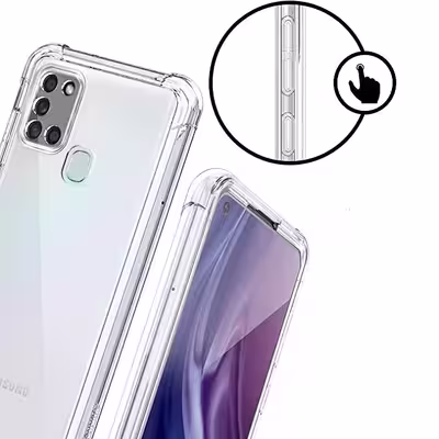 کاور مدل ژله ای مناسب برای گوشی موبایل سامسونگ Galaxy A21s به همراه محافظ لنز دوربین