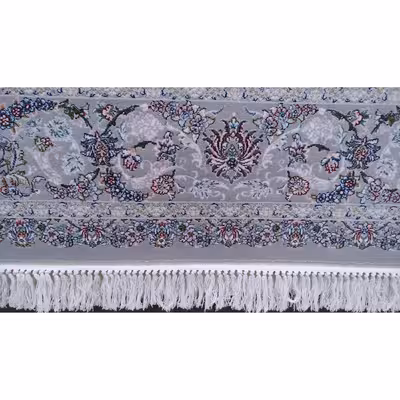 فرش ماشینی زمرد مشهد مدل سپهر زمینه طوسی