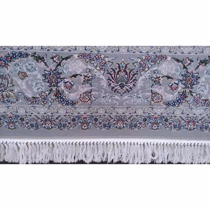 فرش ماشینی زمرد مشهد مدل سپهر زمینه طوسی