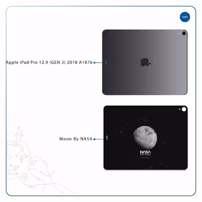 برچسب پوششی ماهوت مدل Moon-By-NASA مناسب برای تبلت اپل iPad Pro 12.9 (GEN 3) 2018 A1876