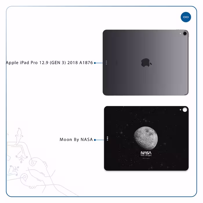 برچسب پوششی ماهوت مدل Moon-By-NASA مناسب برای تبلت اپل iPad Pro 12.9 (GEN 3) 2018 A1876