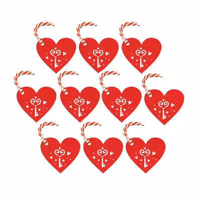 ابزار کادویی مدل گیفت تگ طرح کلید و قلب مجموعه 10 عددی